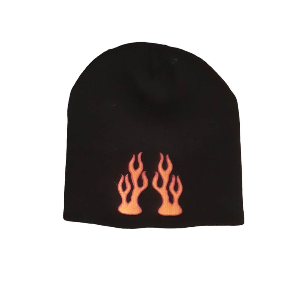 Flame beanie cap